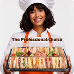 50 Small Catering Platter Bases & 50 Small Clear Lids - BUMPER BOX