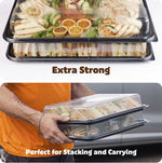 BUMPER BOX - 50 Large Black Sandwich Platter Trays & 50 Large Lids