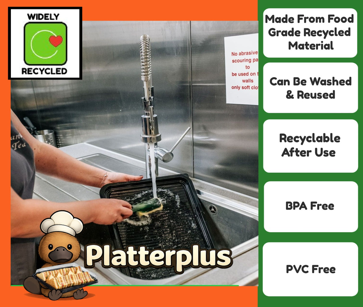 Set of 10 large serving platter trays with extra-large lids and a free 6-cavity tray by Platterplus, ideal for catering and parties.