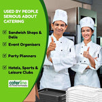 Set of 50 medium platter lids from Platterplus, designed to fit medium platter bases for serving and presentation.
