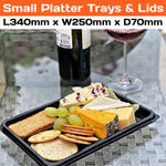 Set of 50 small platter bases from Platterplus, ideal for serving or pairing with small platter lids in bulk.